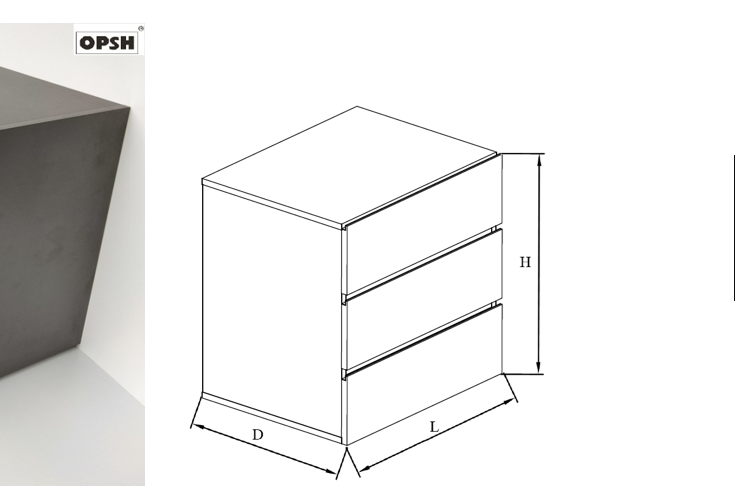 GA363T three-tier drawer