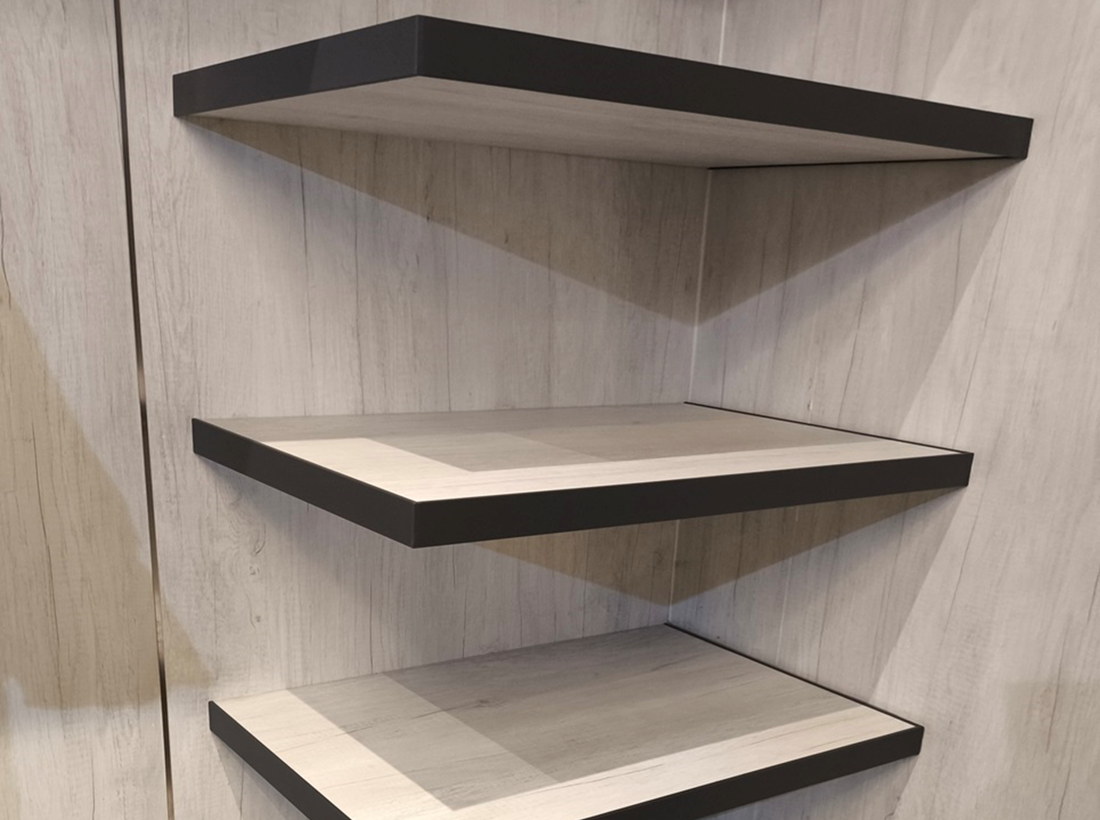 Aluminium Edge Wooden Shelf
